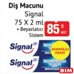 SİGNAL DİŞ MACUNU 2X75 ML fiyat ve kampanya bilgisi